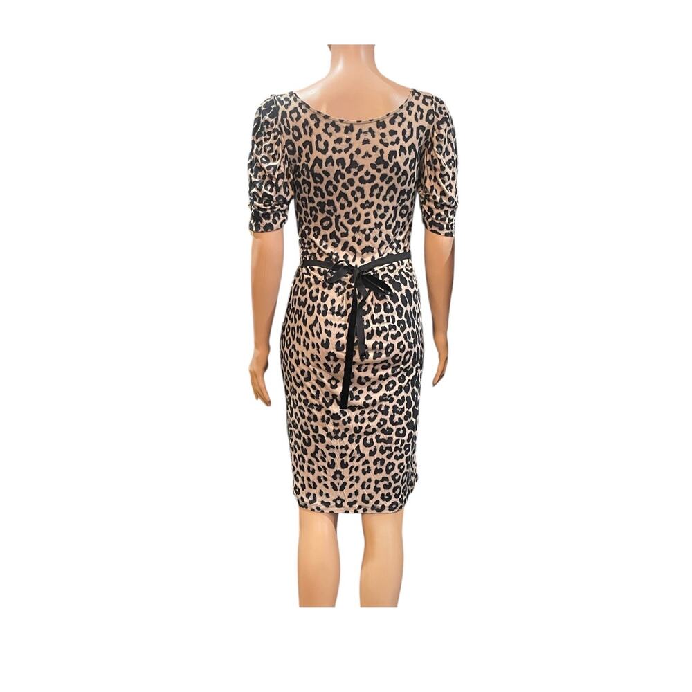 Zara Basics Leopard Print Short Sleeves Dress Siz… - image 3